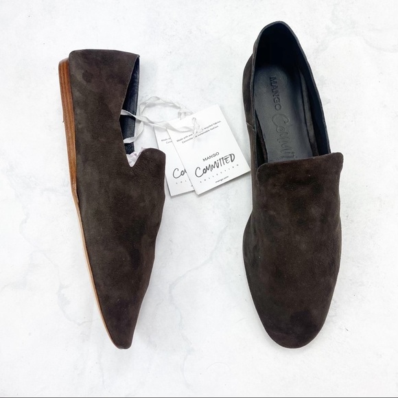 [Mango] Classic Brown Suede Flats - Picture 1 of 9